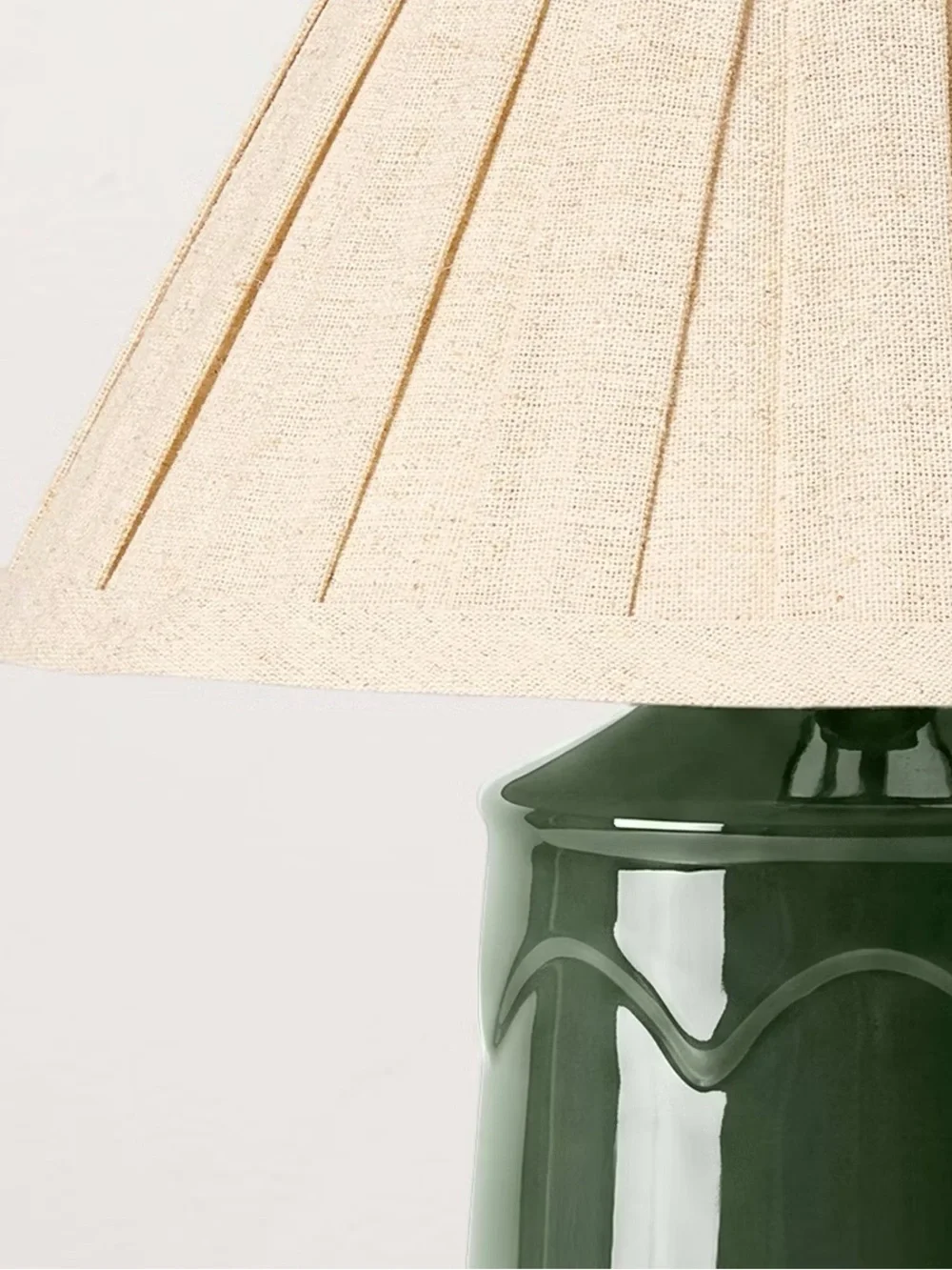New / -Green Ceramic Table Lamp with Pleated Shade - Hearth & Hand™ with Magnoli